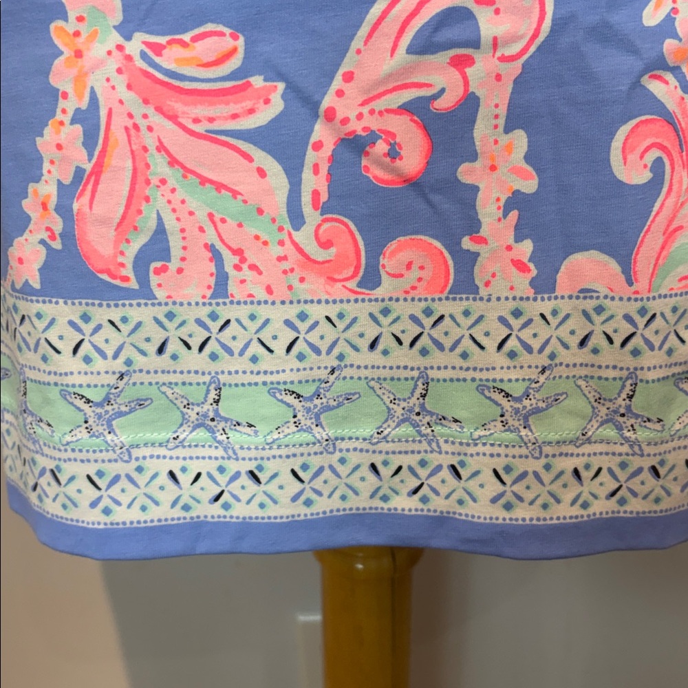 Lilly Pulitzer DECLAN DRESS medium GO WITH THE FLOW ENG Blue Peri NWOT - Picture 14 of 15